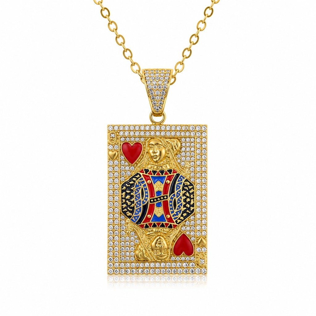 10K CZ POKER ''K'' PENDANT – LARGE – JY Jewelry Wholesale