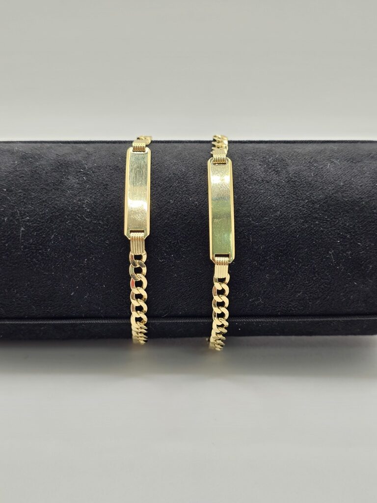 10K BABY ID CUBAN CURB FLAT BRACELET – 6" 4.5MM – JY Jewelry Wholesale
