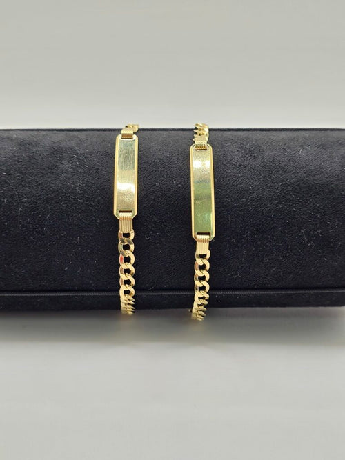 10K BABY ID CUBAN CURB FLAT BRACELET – 6" 4.5MM – JY Jewelry Wholesale