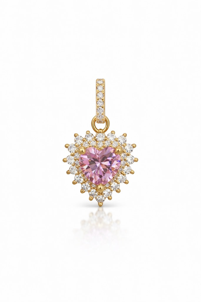 10K PINK HEART STONE ELEGANT PENDANT – JY Jewelry Wholesale