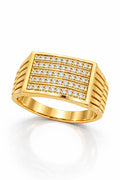 14K MODERN FIVE LINES CZ DETAIL RING – 7.5 & 8 – JY Jewelry Wholesale