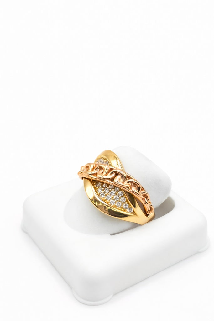 14K ROSE GOLD CHAIN DETAIL DELICATE RING – 8 – JY Jewelry Wholesale