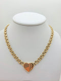 10K HEART CHINO LINK NECKLACE – 18" – JY Jewelry Wholesale
