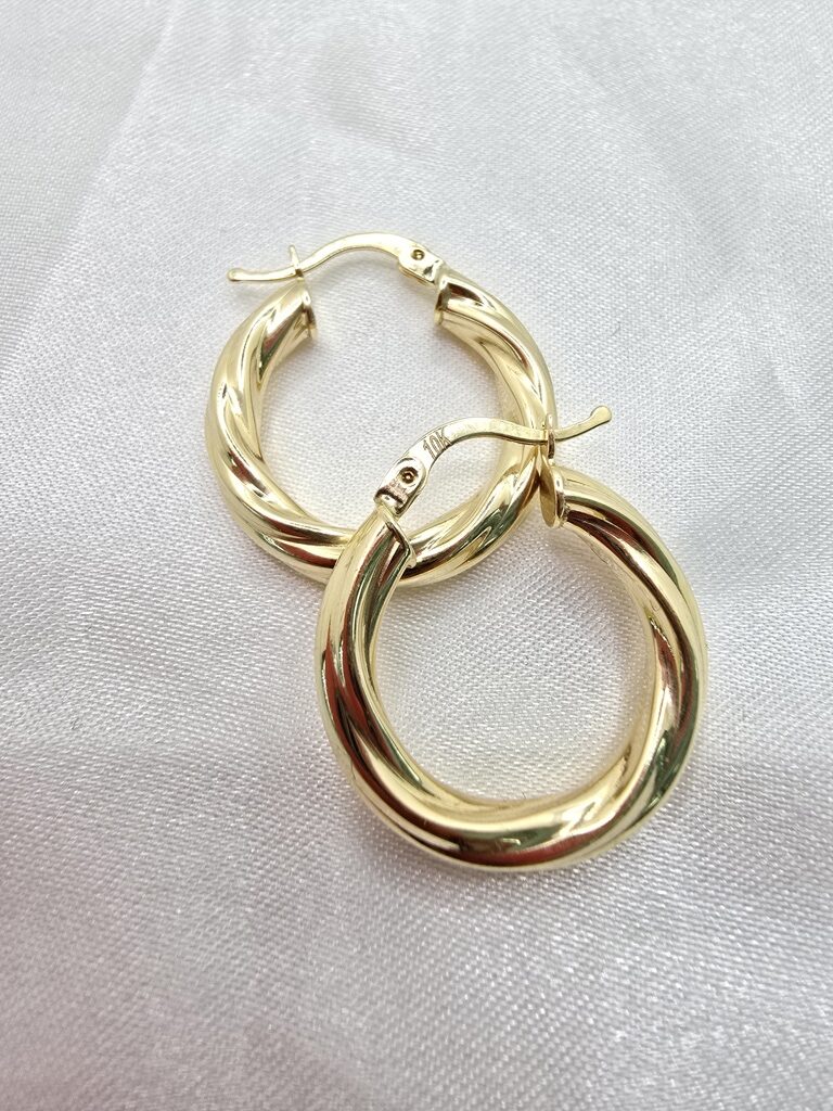 10K CROOKED HOOPS EARRINGS – 3 5MM – JY Jewelry Wholesale