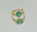 14K ELEGANT HEART RING WITH LIGHT GREEN STONE – 7 – JY Jewelry Wholesale