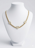 14K TRHEE CZ SMALL HEARTS MONACO STYLE NECKLACE – 18" 5MM – JY Jewelry Wholesale
