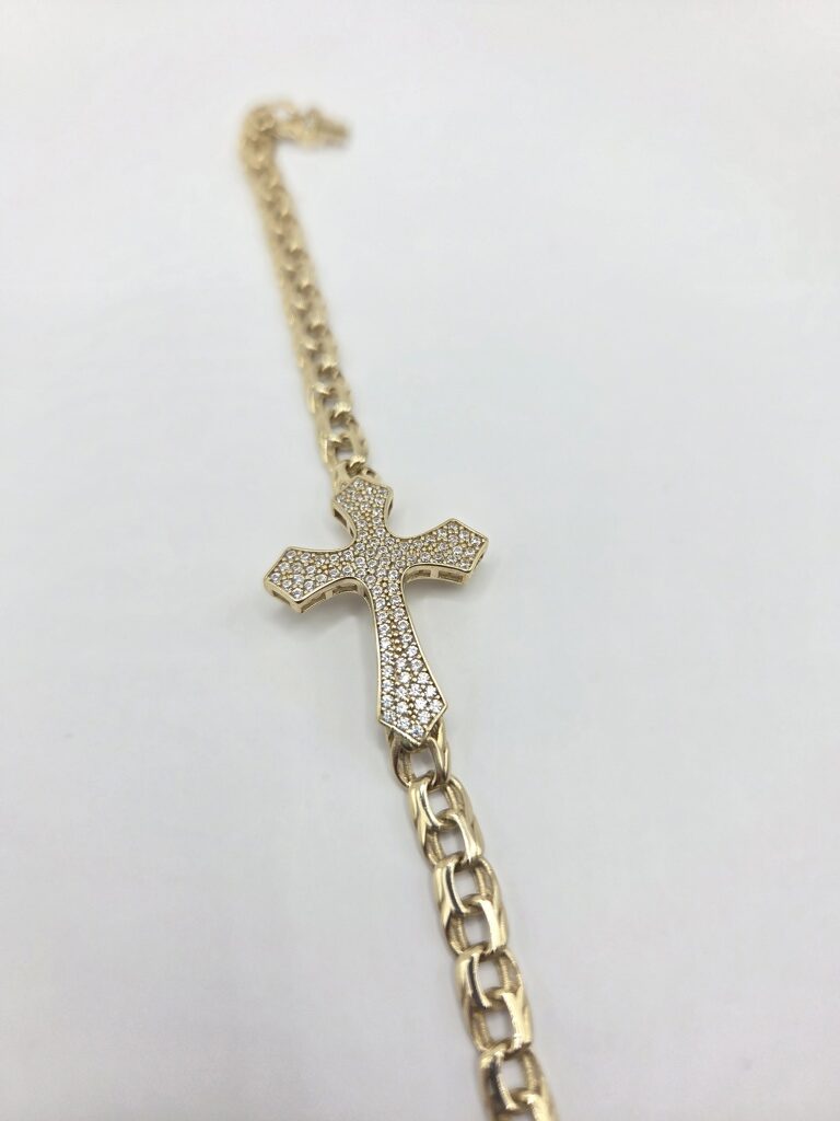 10K CZ ROMAN CROSS CHINO BRACELET – 7.5" 5MM – JY Jewelry Wholesale