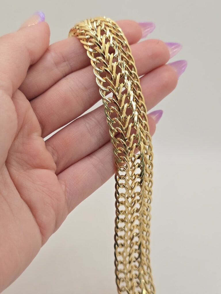10K TRIPLE ROW CURB BRACELET – 8" – JY Jewelry Wholesale