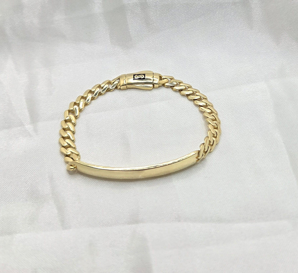 10K CERTIFIED BABY ID PLAIN MONACO BRACELET – 5MM 6" – JY Jewelry Wholesale