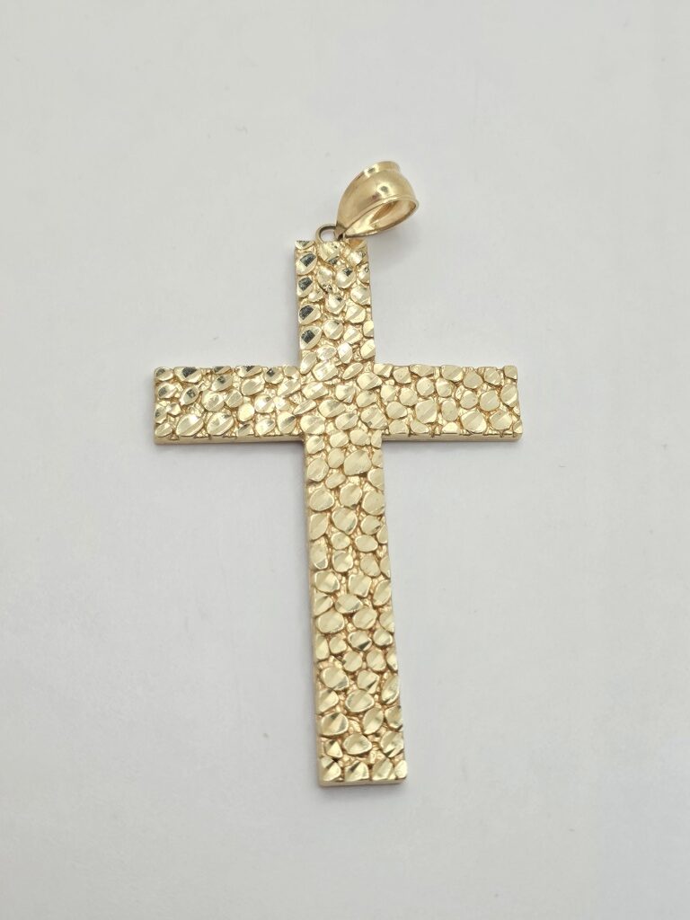 10K HOLLOW NUGGETS CROSS PENDANT – JY Jewelry Wholesale