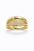 14K MODERN CZ DETAILS SHELL STYLE RING RING – 7 – JY Jewelry Wholesale