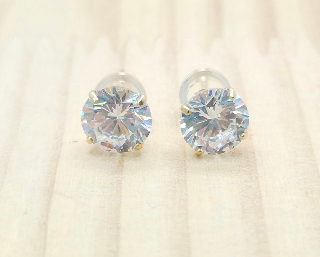 14K SOLITAIRE EARRINGS – 4MM – JY Jewelry Wholesale