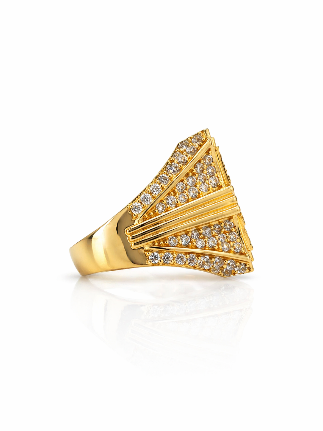 10K MODERN DIAMOND CUT BACKGROUND CARIDAD SQUARE RING – 11 – JY Jewelry Wholesale