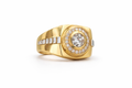 14K TWO TONE DESIGN STONE CENTER ELEGANT RING – 10 – JY Jewelry Wholesale