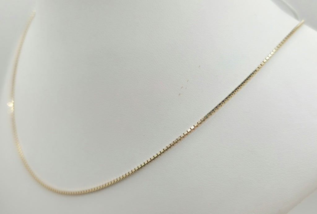 10K BOX CHAIN – 16" 1.1MM – JY Jewelry Wholesale
