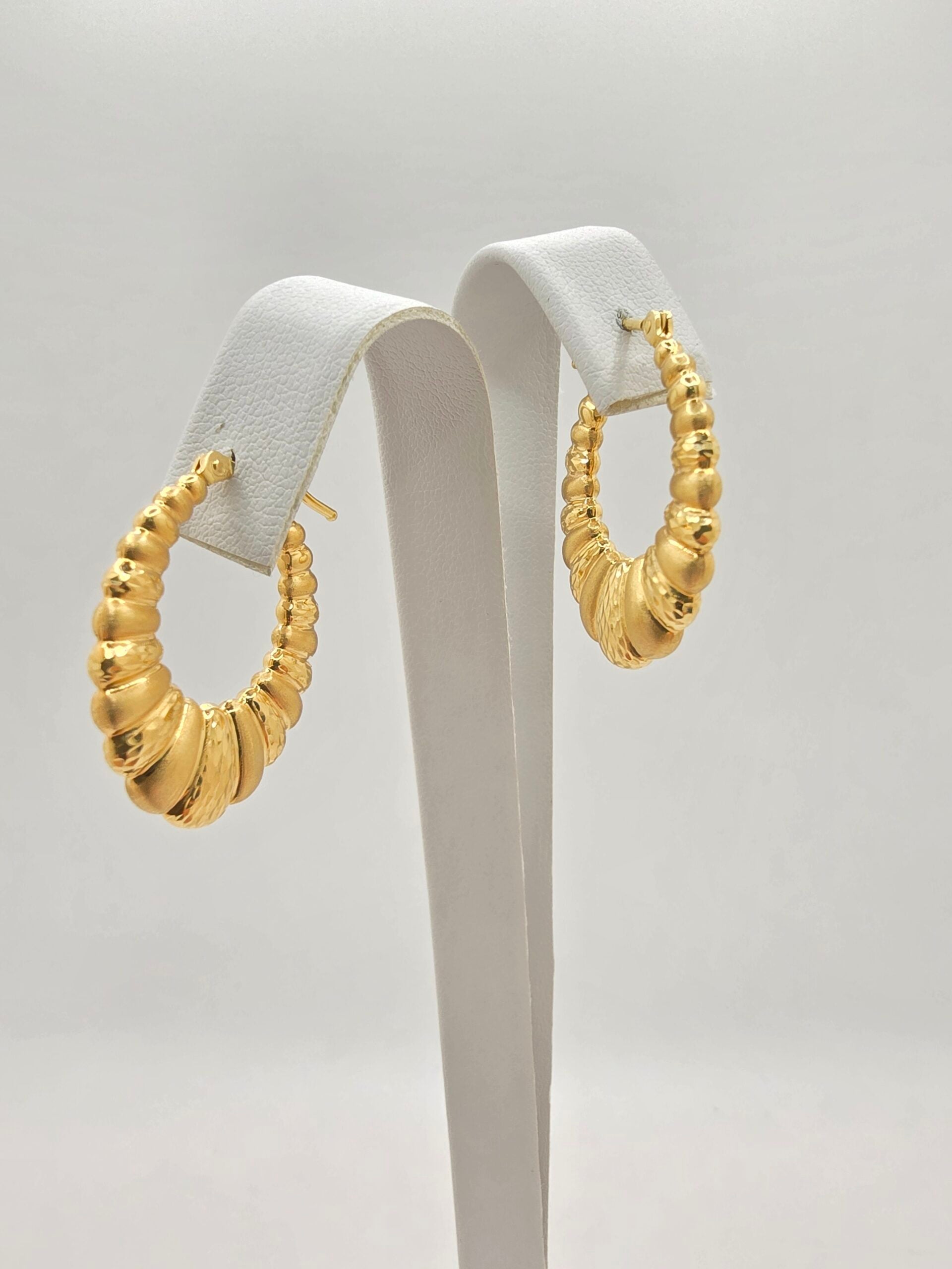 10K VINTAGE SHRIMP DESING HOOPS EARRINGS – 3 – JY Jewelry Wholesale