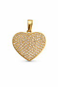 14K CZ HEART PENDANT – MEDIUM – JY Jewelry Wholesale