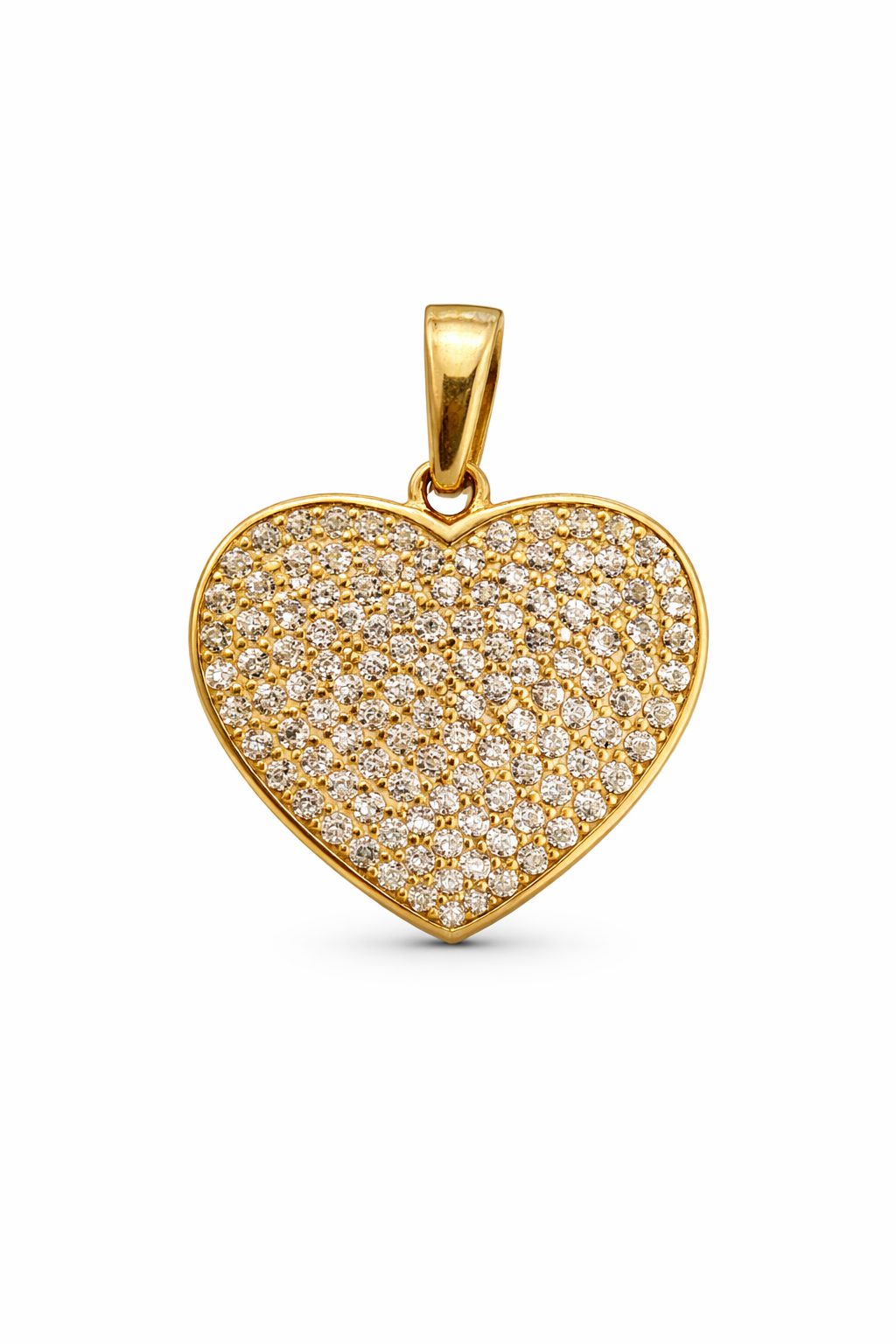 14K CZ HEART PENDANT – MEDIUM – JY Jewelry Wholesale