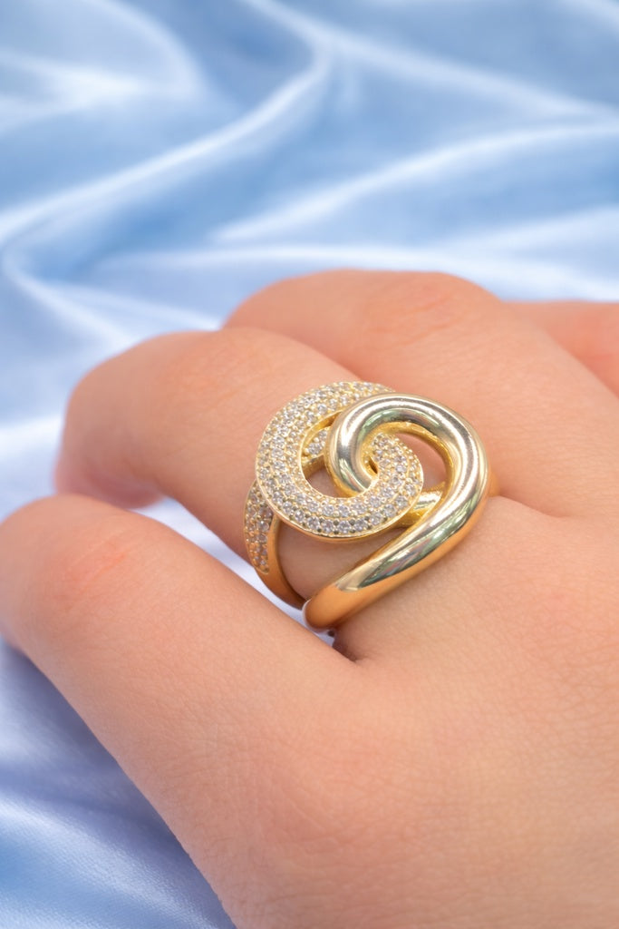 10K MODERN CZ SPIRAL WOMAN'S RING – 8 – JY Jewelry Wholesale