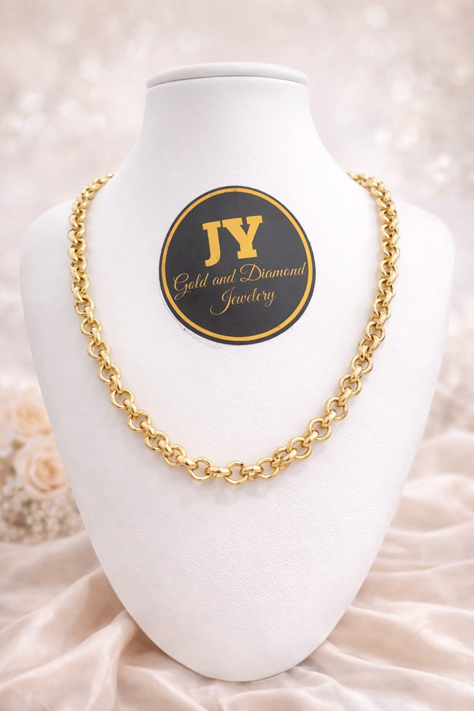 14K MODERN ROLO NECKLACE – 18" – JY Jewelry Wholesale