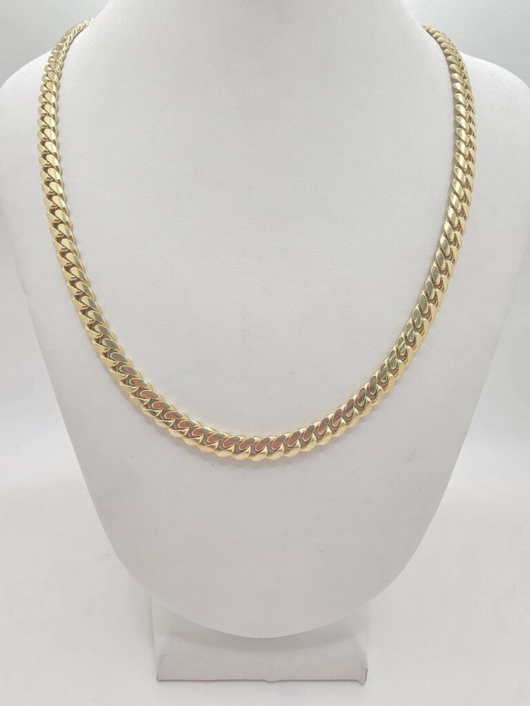 14K SOLID MIAMI CUBAN CHAIN – 24" 7MM – JY Jewelry Wholesale