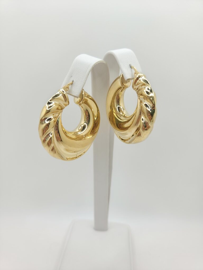 10K RETRO ROMAN STYLE HOOPS EARRINGS – JY Jewelry Wholesale