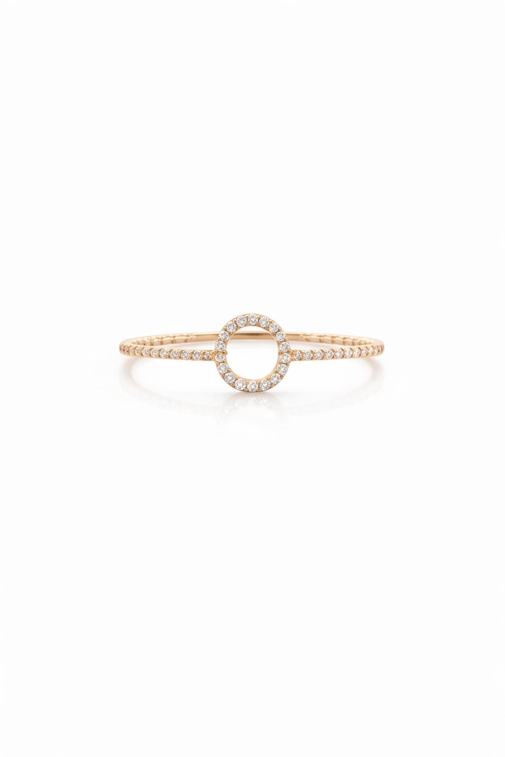 14K DELICATE CZ CIRCLE SILHOUETTE RING – 7 – JY Jewelry Wholesale