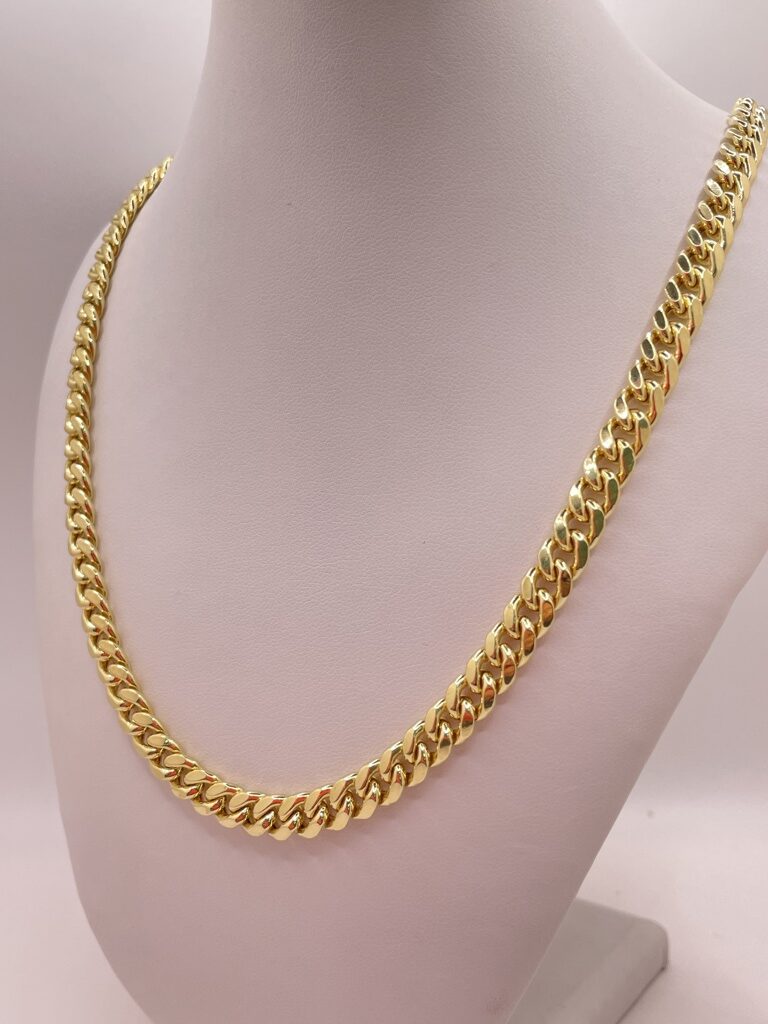 10K SEMISOLID MIAMI CUBAN CHAIN 24" 7MM – JY Jewelry Wholesale