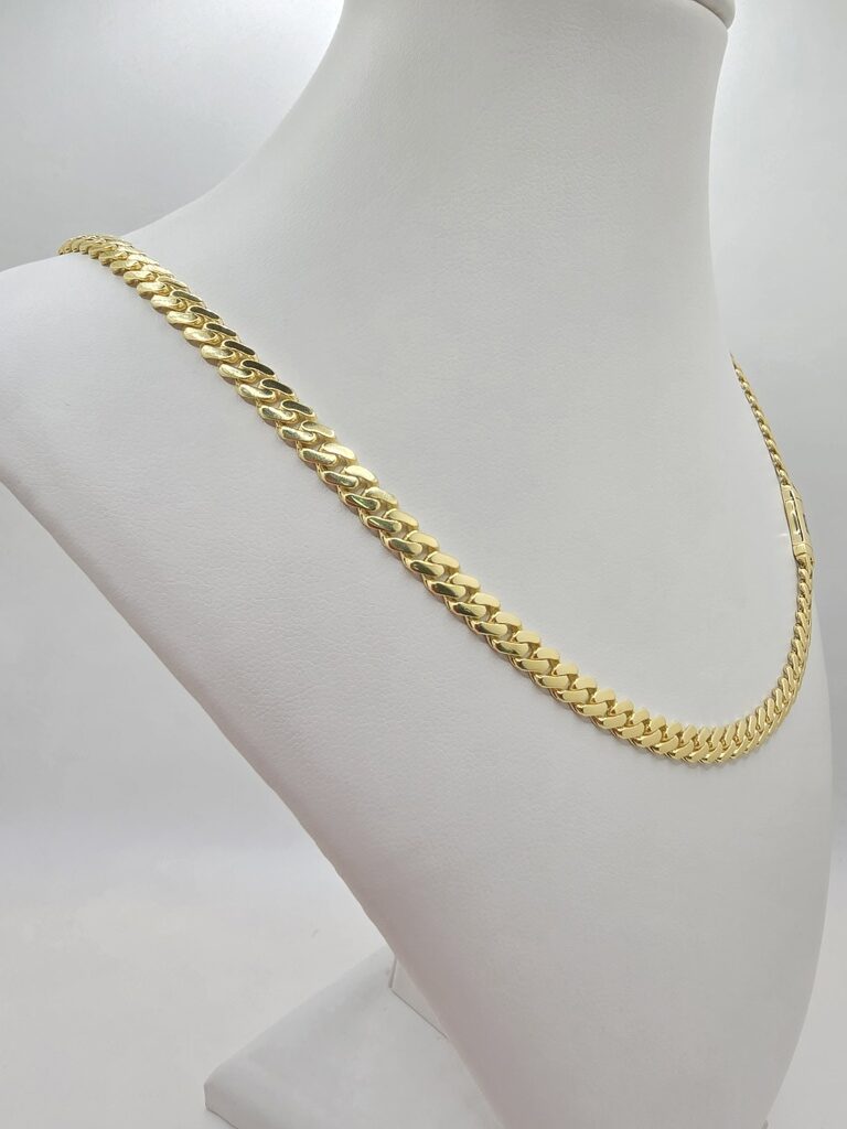 10K CERTIFIED PLAIN MONACO CHAIN – 20" 6.5MM – JY Jewelry Wholesale