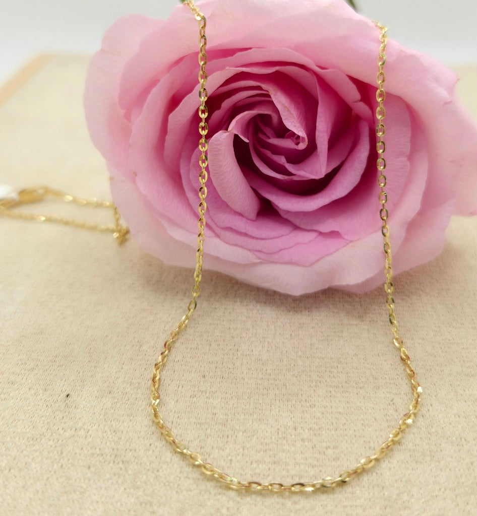 10K ROLO CHAIN – 16" 1MM – JY Jewelry Wholesale