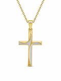 14K DELICATE CROSS PENDANT WITH WHITE GOLD DESIGN – JY Jewelry Wholesale