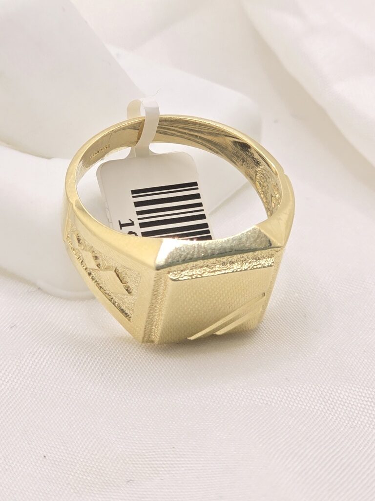 10K SQUARE DEISGN RHOMBUS DETAIL ENGRAVABLE MAN'S RING – 10 – JY Jewelry Wholesale