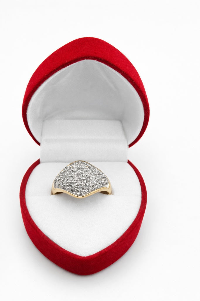 10K ELEGANT SHELL STYLE DIAMOND WOMAN'S RING – 7 – JY Jewelry Wholesale