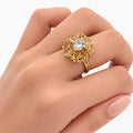 14K MODERN STYLE BIG FLOWER NET DESIGN RING – 8 – JY Jewelry Wholesale