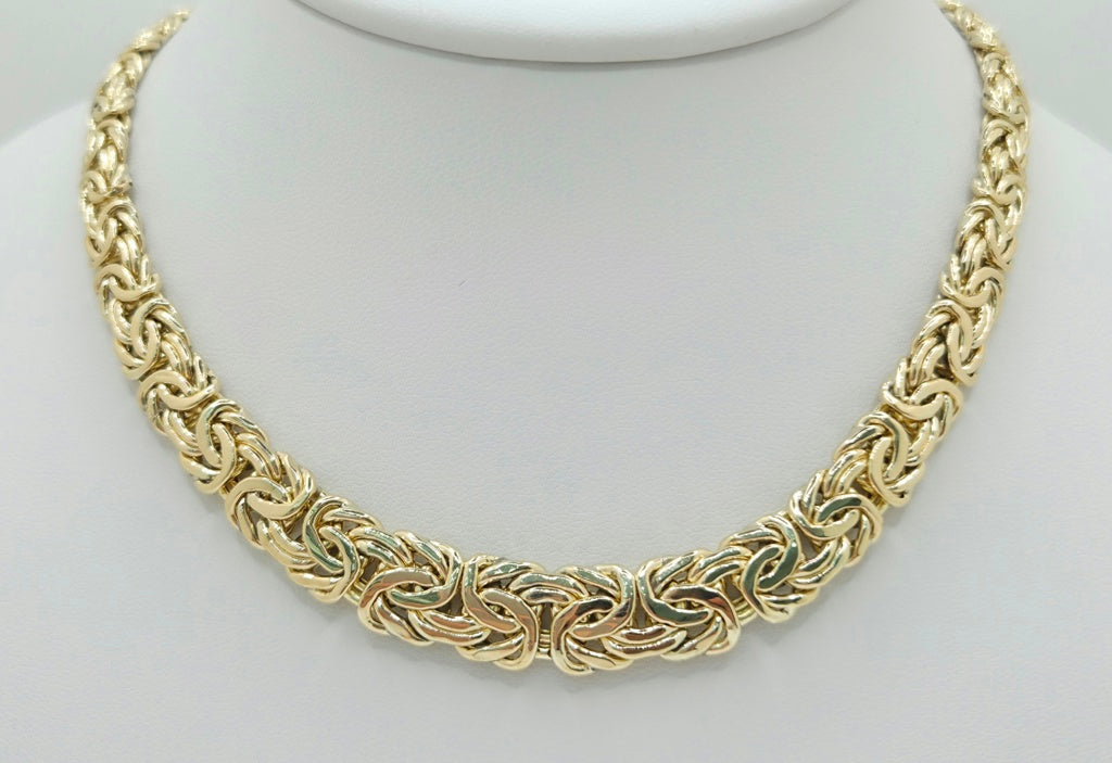 10K DEGRADING BYZENTINE NECKLACE – 18" 14MM – JY Jewelry Wholesale