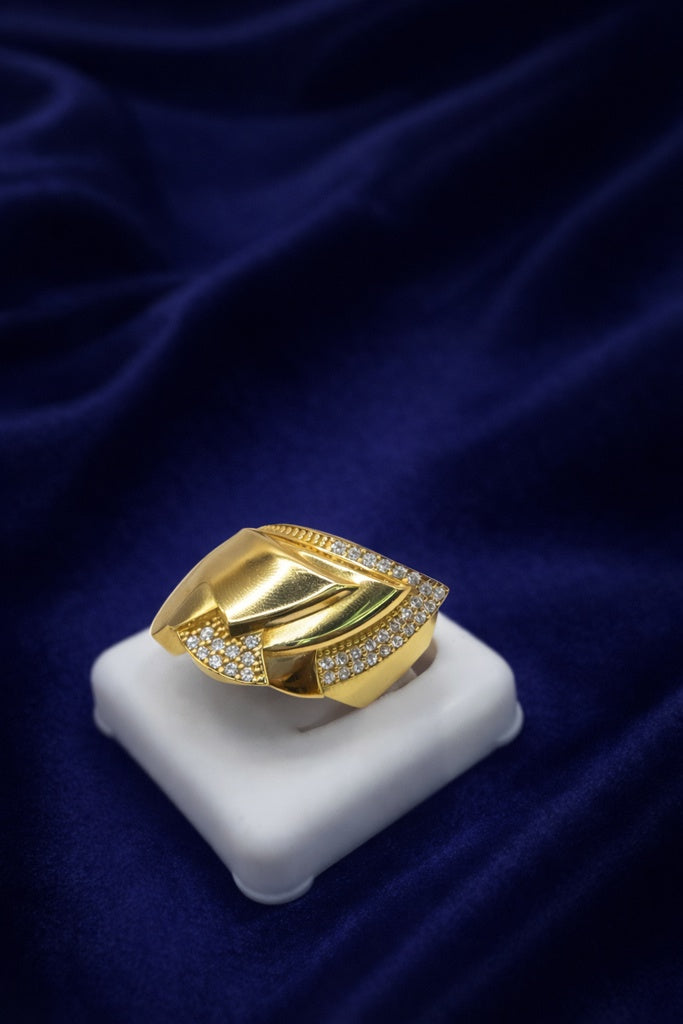 10K MODERN ASYMETRIC WOMAN'S RING – 7.5-8.5 – JY Jewelry Wholesale