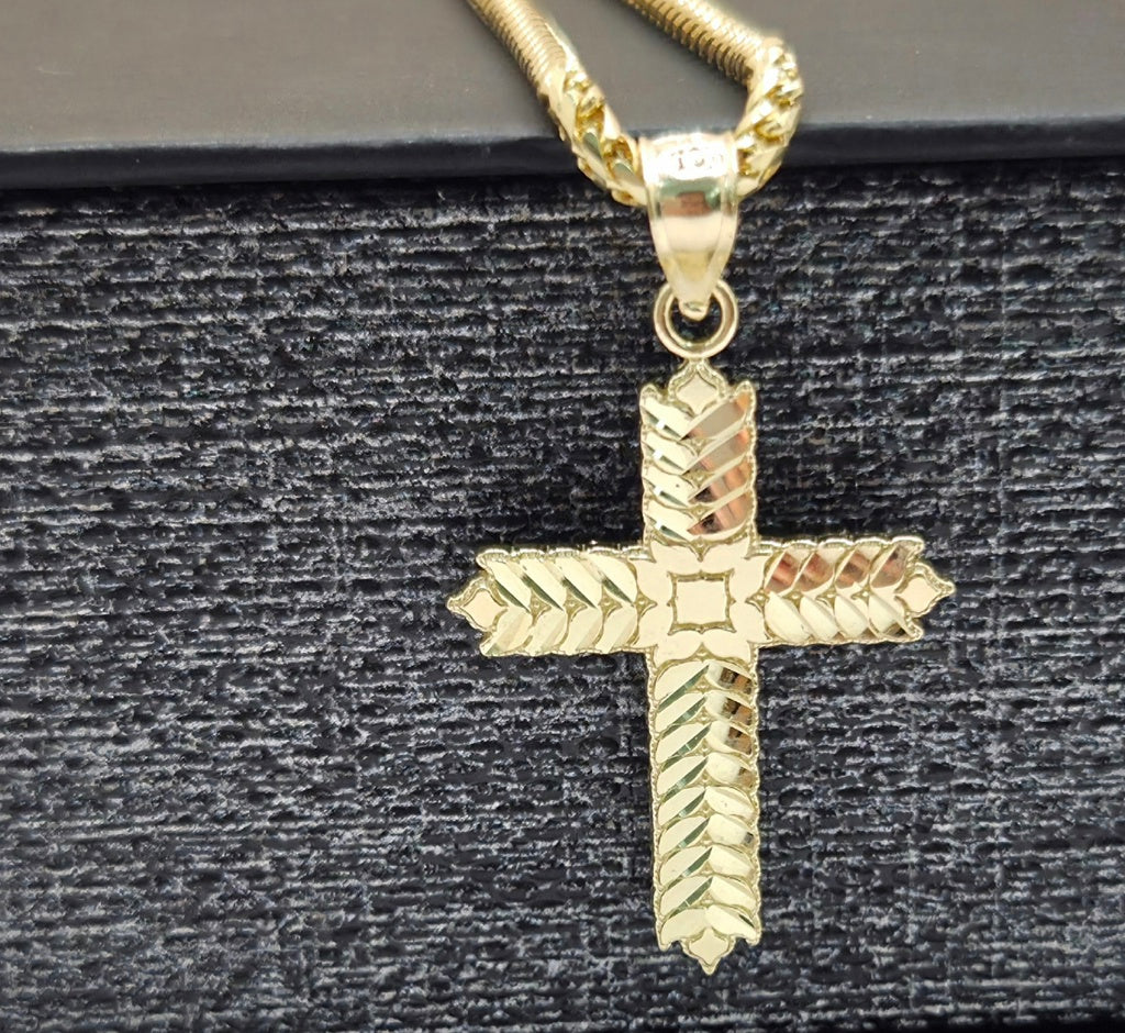 10K SMALL DIAMOND CUT CROSS PENDANT – JY Jewelry Wholesale