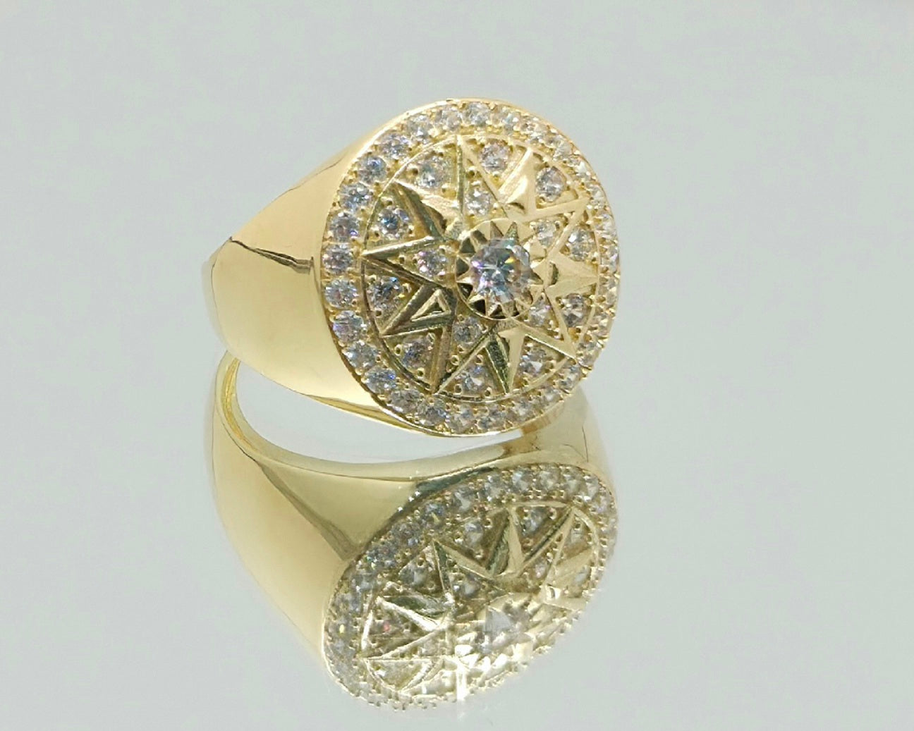 10K CZ ELEGANT ROUND MEN'S RING – 10 – JY Jewelry Wholesale