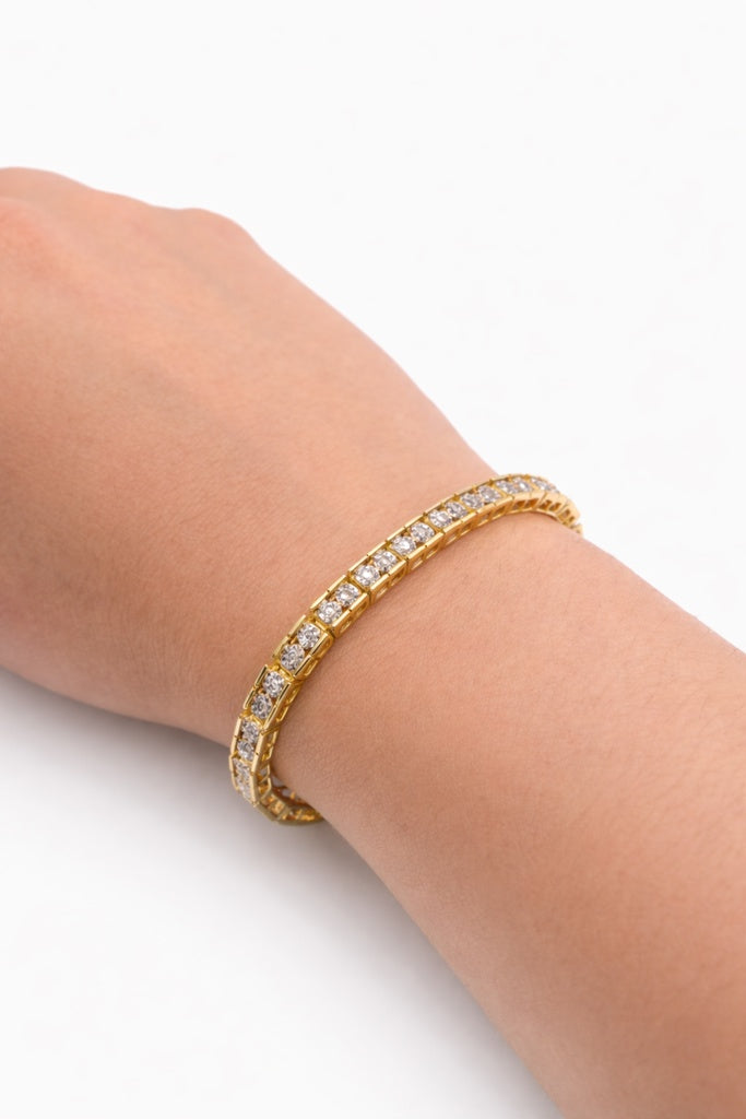 14K VINTAGE DESIGN YELLOW GOLD AND DIAMOND WOMAN'S BRACELET – 7" – JY Jewelry Wholesale