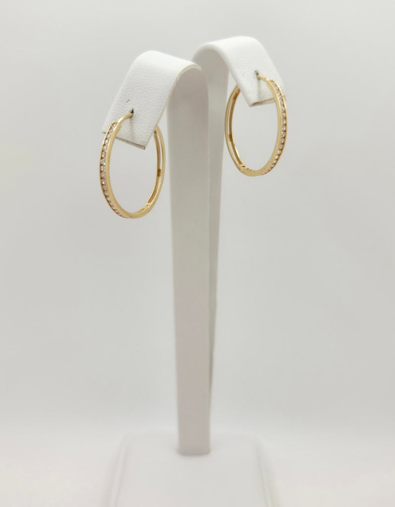 10K DELICATE CZ DETAIL HOOPS EARRINGS – 2 – JY Jewelry Wholesale