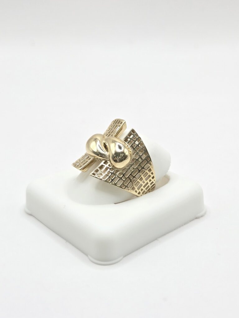 10K FANCY SILHOUETTES BACK DESIGN CZ DROPS DETAIL CENTER RING – 8 – JY Jewelry Wholesale