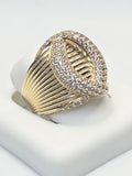 10K VINTAGE CA DETAIL OAVL DESIGN WOMAN'S RING – 8 – JY Jewelry Wholesale