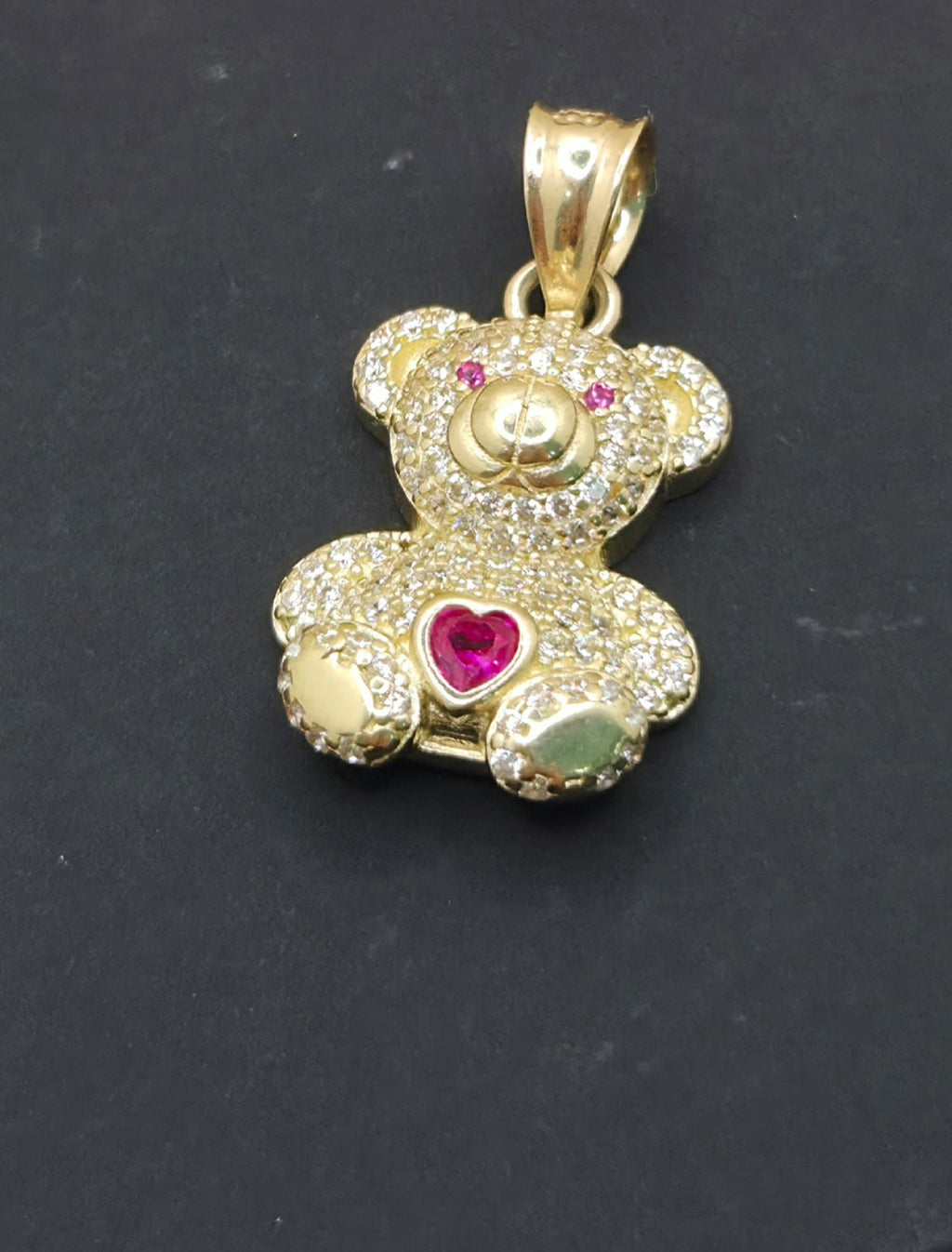 10K RED CZ MEDIUM BEAR PENDANT – JY Jewelry Wholesale