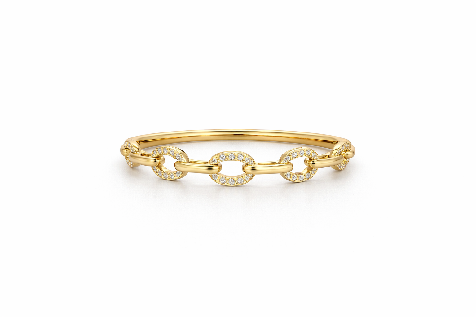 14K DELICATE CZ ROUND CHAIN STYLE RING – 7 – JY Jewelry Wholesale