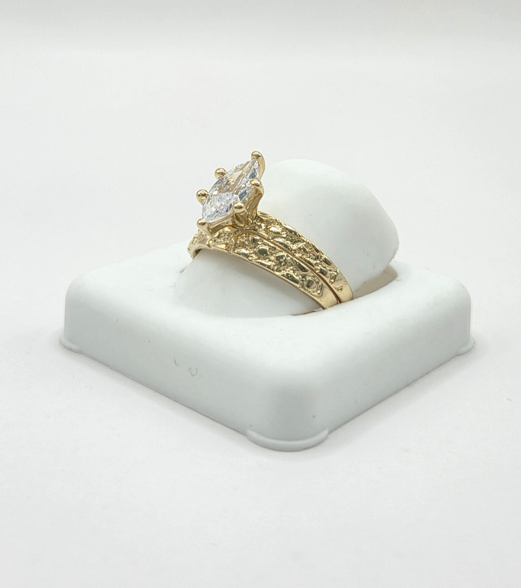 10K NUGGETS DESIGN ENGAGEMENT WOMAN'S RING – 7-7.5 – JY Jewelry Wholesale