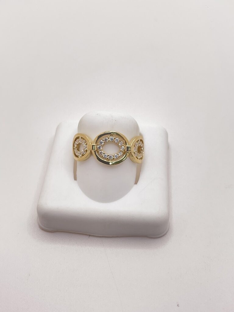10K CLASSIC LARGE OVAL CHAIN STYLE RING WITH ZIRCONIA INSIDE – 8 – JY Jewelry Wholesale