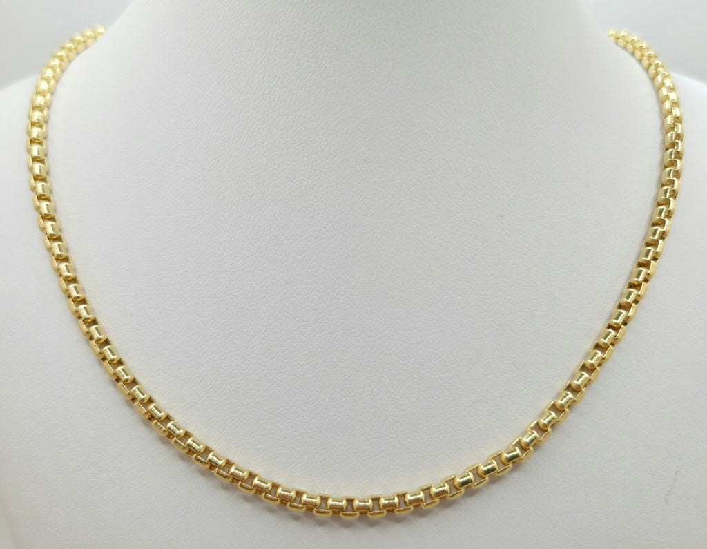 10K ROUND BOX CHAIN – 18" 3.5MM – JY Jewelry Wholesale