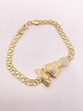 14K BISMARK BRACELET WITH VIRGEN DE LA CARIDAD – 7" 5MM – JY Jewelry Wholesale