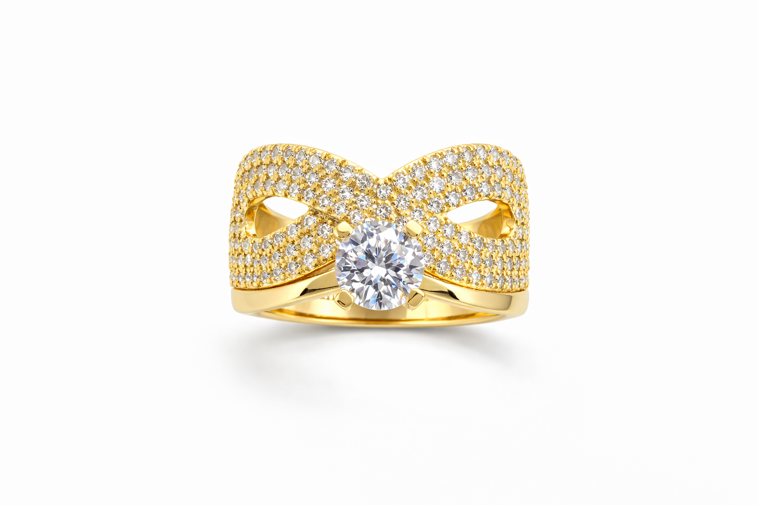 14K CZ INFINITY DESIGN TWO IN ONW ENGAGEMENT RING – 8 – JY Jewelry Wholesale