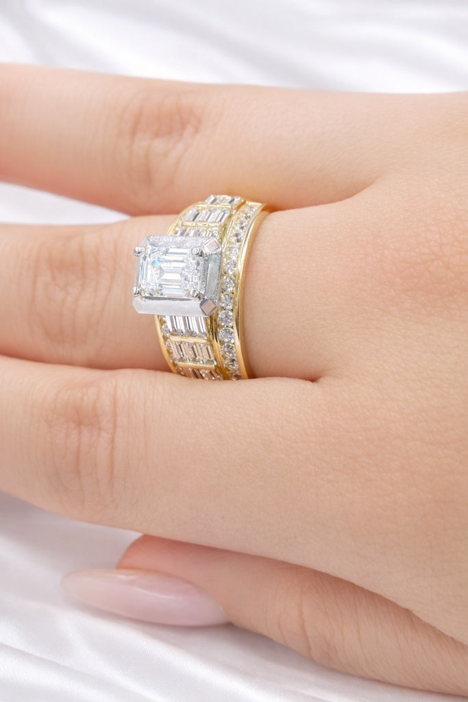 10K ELEGANT BAGUTTE SQUARE DESIGN RING – 8.5 – JY Jewelry Wholesale